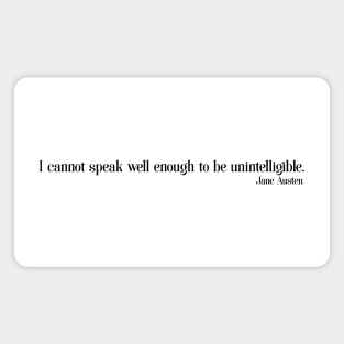 Jane Austen Sarcasm Quote (Black) Magnet